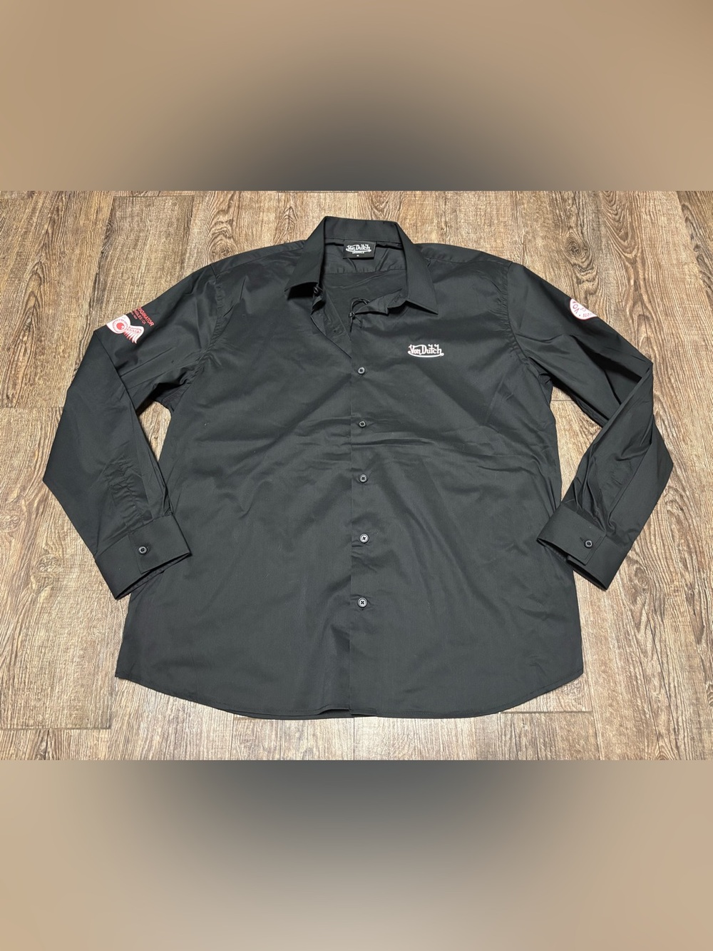 NWT! Von Dutch Logo Graphic Long Sleeve Button-Down Shirt XL